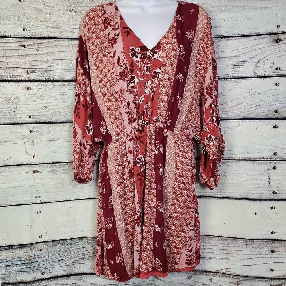 Andrée by Unit Boho Patchwork Floral Tunic Dress Size 1X